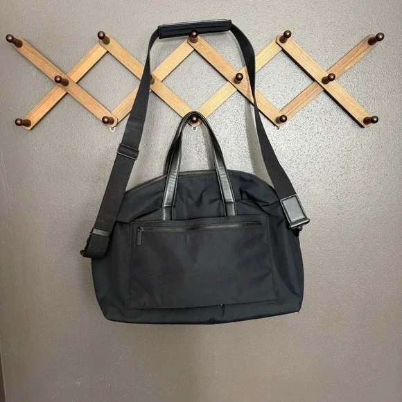 Away The Everywhere Bag Black Nylon Leather Trim Travel Duffel Laptop Commuter - Picture 2 of 12